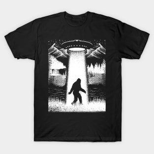 Bigfoot Ufo Abduction T-Shirt